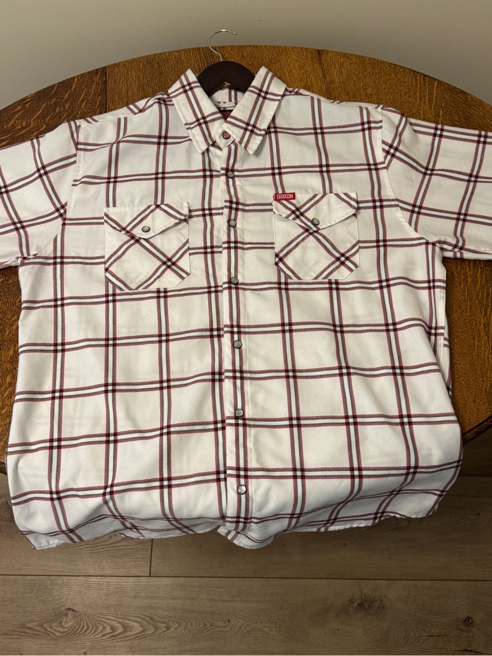 DIXXON Precision. White.  Plaid Shirt. Large.